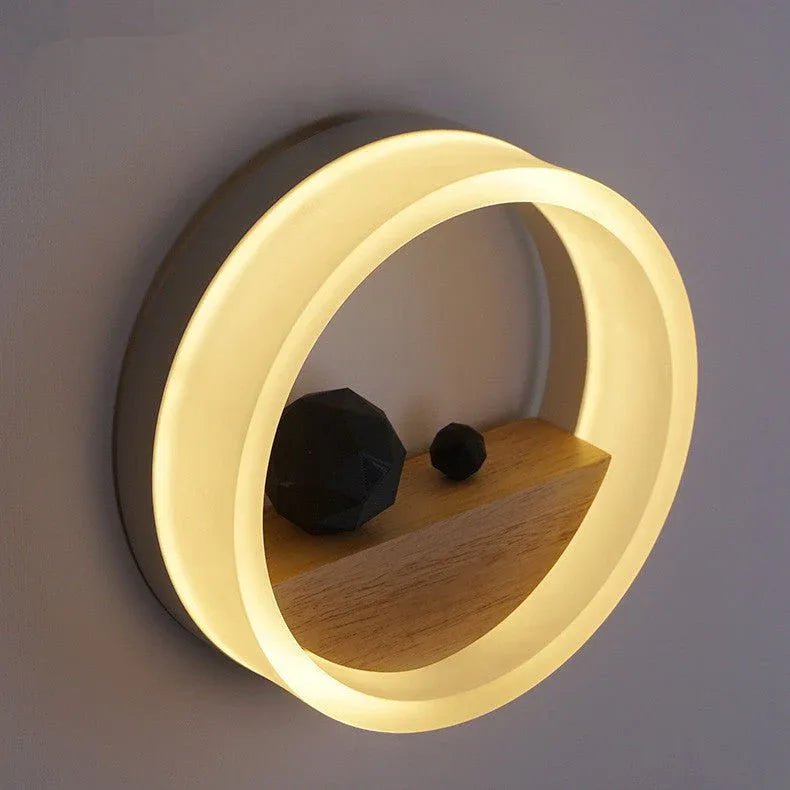 Kreative runde LED-Wandleuchte für das Bett