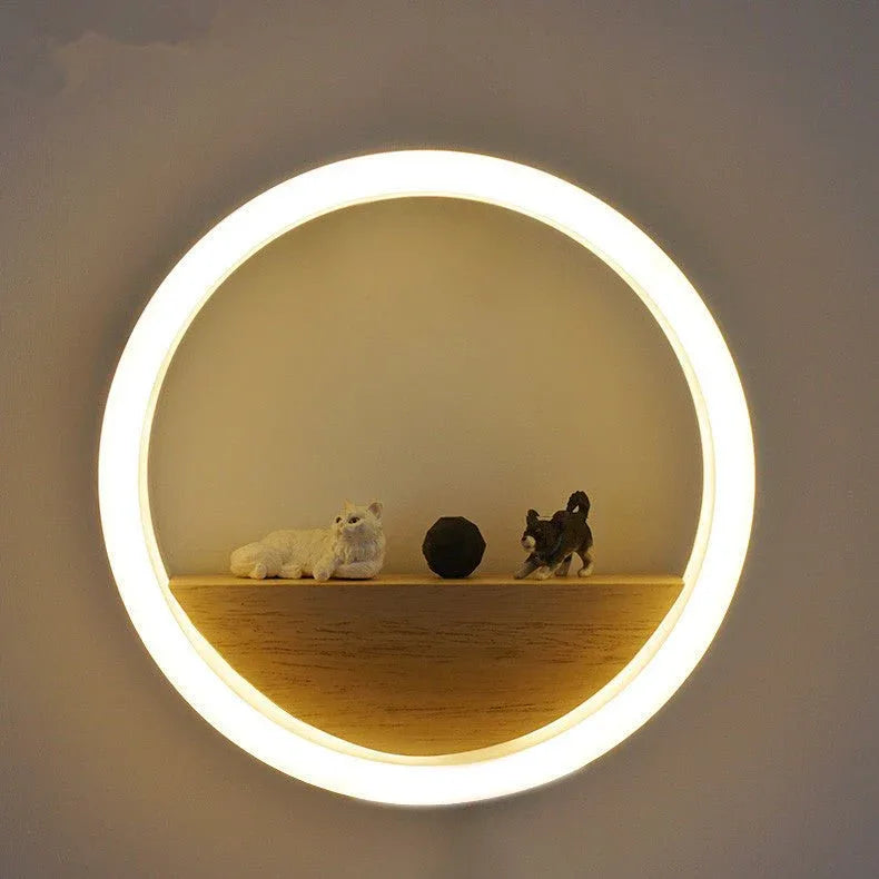Kreative runde LED-Wandleuchte für das Bett