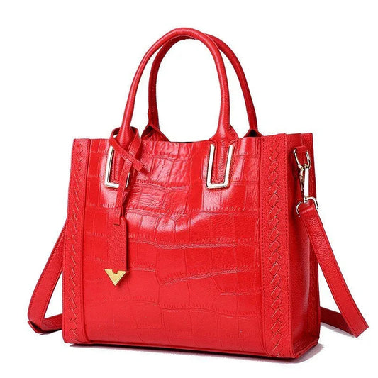 Krokodilmuster-Lederhandtasche für Damen