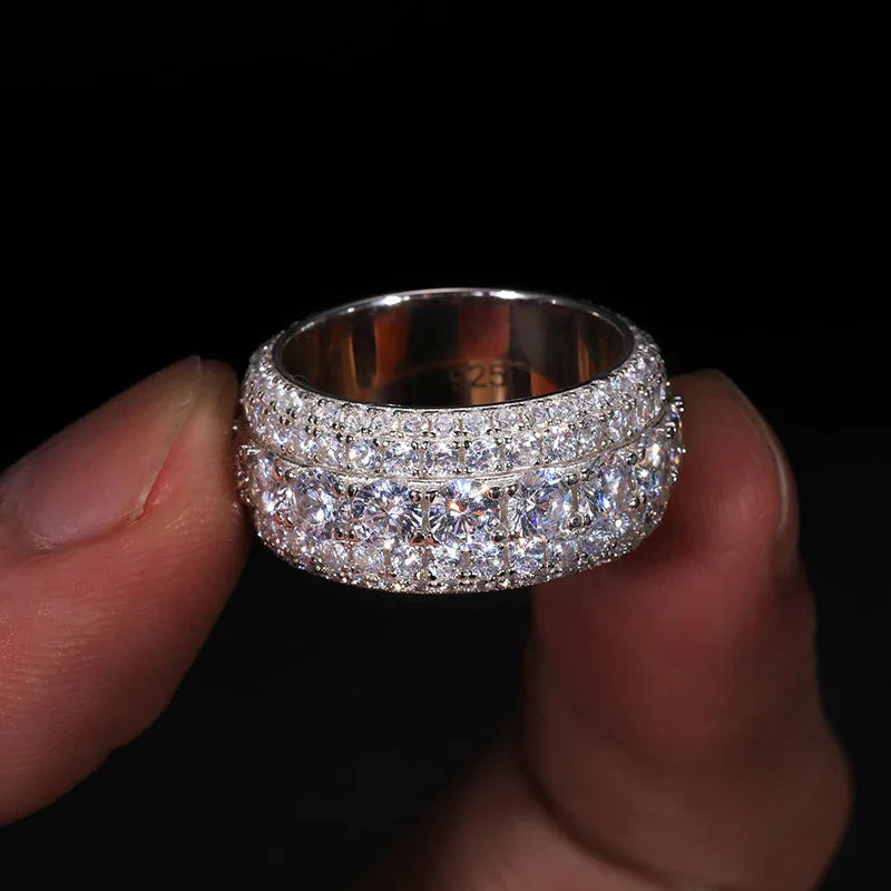 S925 Sterling-Silber Unisex Moissanit-Ring