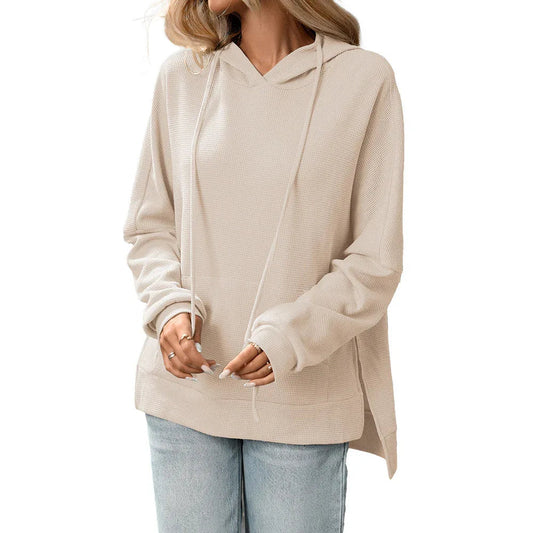 Bequemer Strickpullover Langarm-Kapuzenpulli