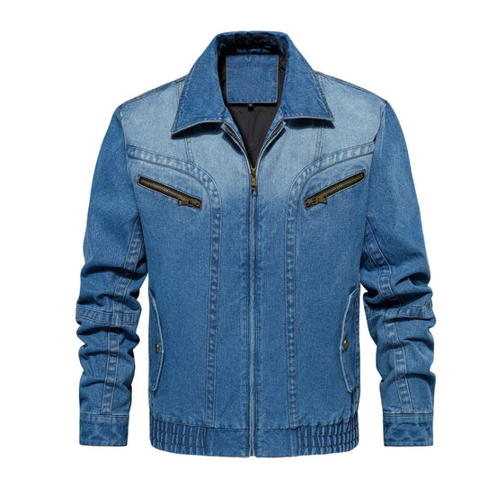 Herren-Jeansjacke mit vielen Taschen, Oberbekleidung für Frühling und Herbst