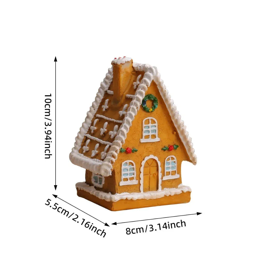 Weihnachts-Miniaturhaus, Mikro-Landschaft, leuchtendes Haus, Einrichtungsgegenstände, Ornamente