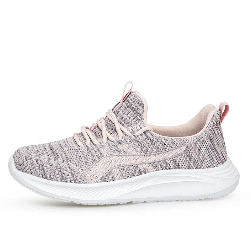 Fly-Knit Sneaker mit weicher Sohle, rutschfeste Damen-Laufschuhe