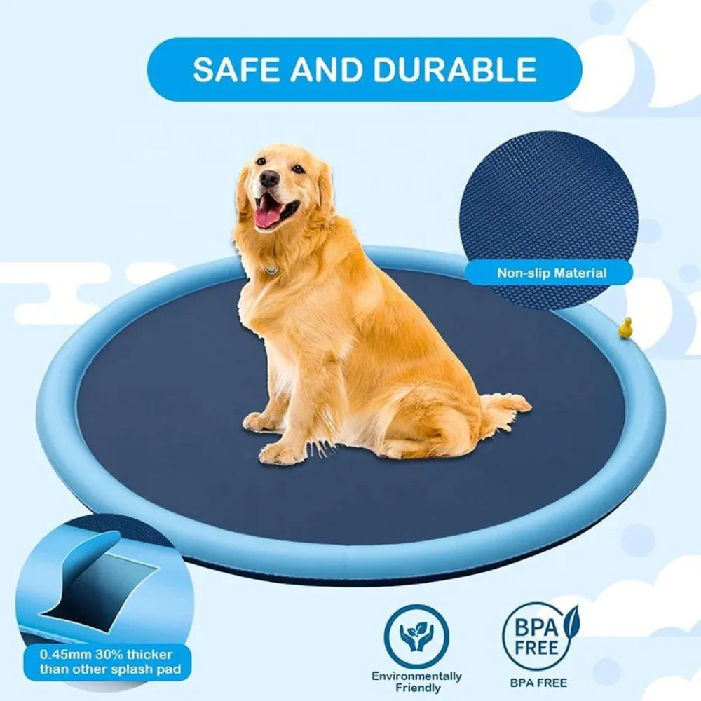 Hundesprenger Outdoor Spielzeug Hundeschwimmmatte Anti-Rutsch-Hundebecken Planschbecken