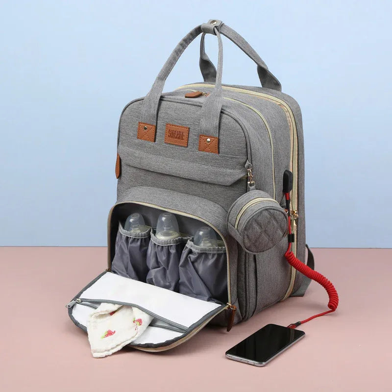 Wickeltasche Multifunktionale Reise-Wasserdichte Junge Mädchen Unisex Tragbare Krippe Rucksack