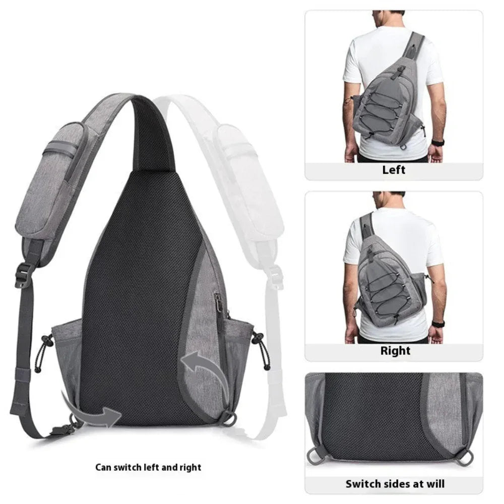 Oxford-Stoff Brusttasche für Herren und Damen, Crossbody-Tasche für Erwachsene mit großer Kapazität, Tennisschlägertasche