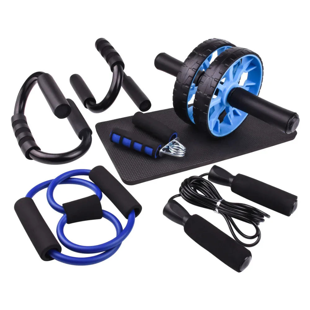 Multifunktionales Bauchmuskelrad-Siebenteiliges Fitness-Workout-Set für zu Hause