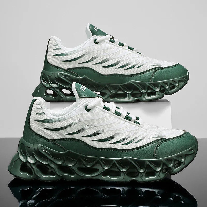 Herren-Schnür-Sneaker mit dicker Sohle, vulkanisierte Outdoor-Indoor-Laufschuhe