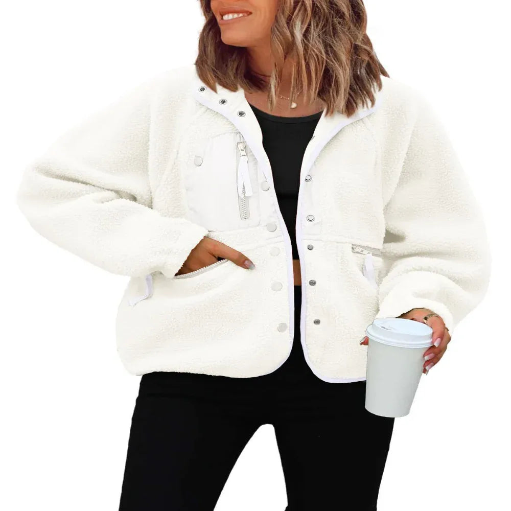 Damen Polarfleece Sport- und Freizeit-Sweaterjacke Top