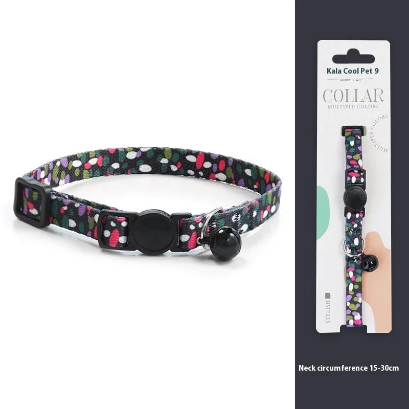 Gewebter Halsband mit Glocke, Anti-Erstickung, bequeme Sicherheitsschnalle, Haustier-Katzen-Dekoration