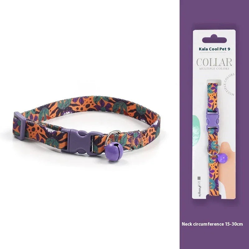 Gewebter Halsband mit Glocke, Anti-Erstickung, bequeme Sicherheitsschnalle, Haustier-Katzen-Dekoration