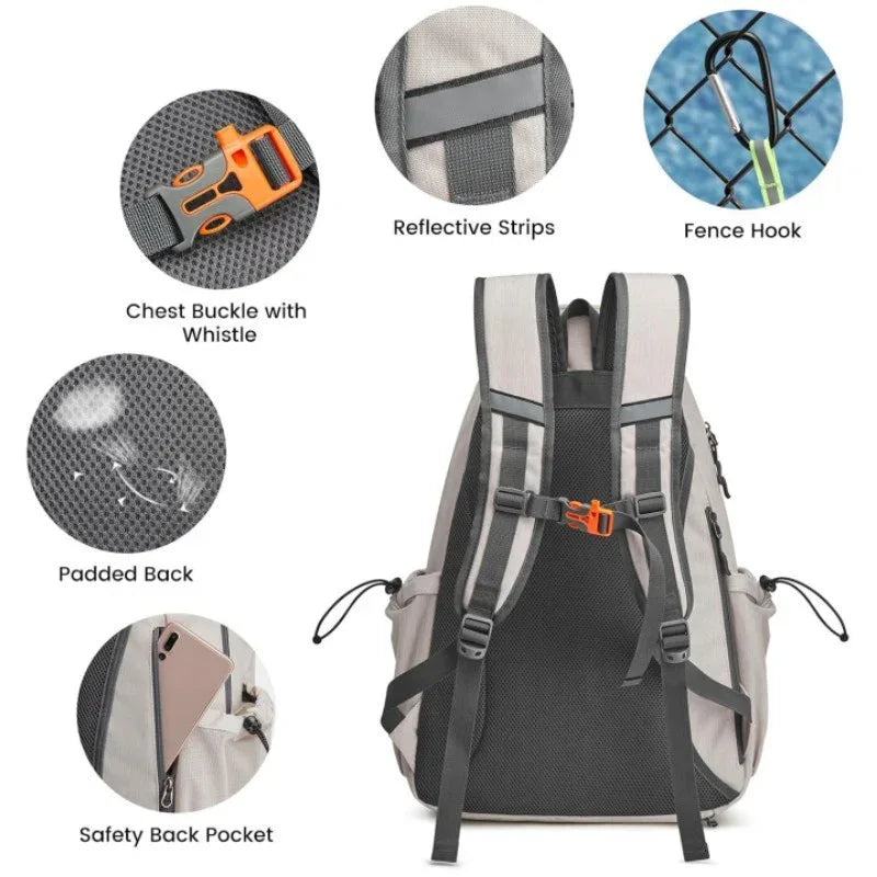 Unisex Tennisrucksack für Herren und Damen, groß, mit Platz für 4 Schläger und Schuhfach