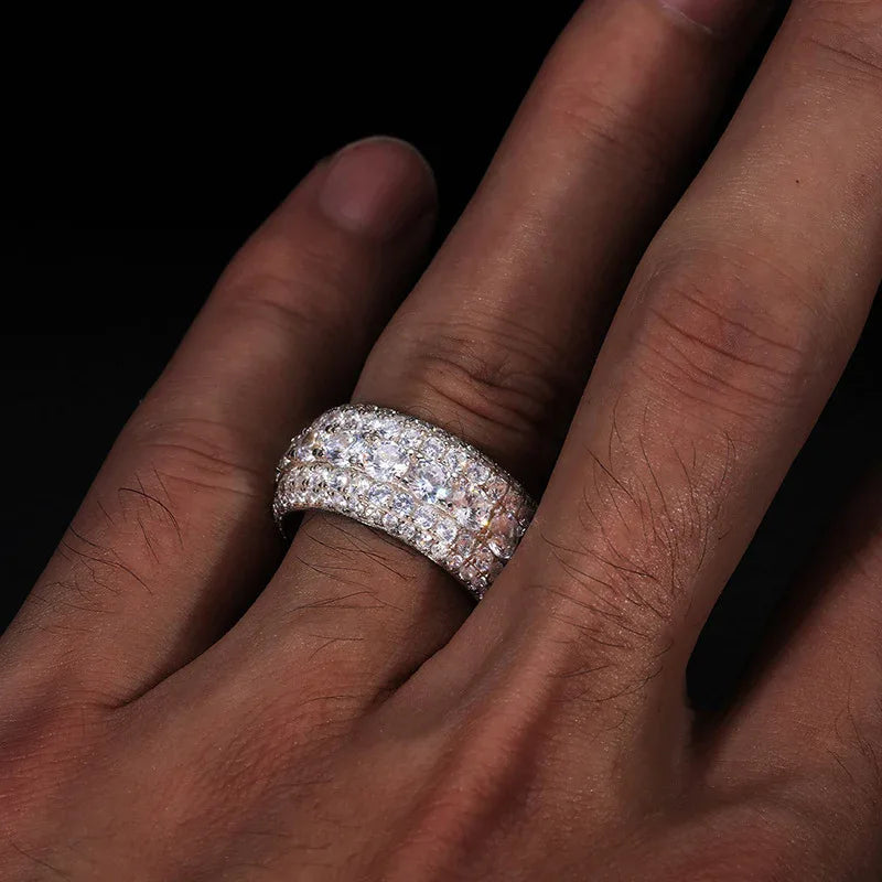 S925 Sterling-Silber Unisex Moissanit-Ring