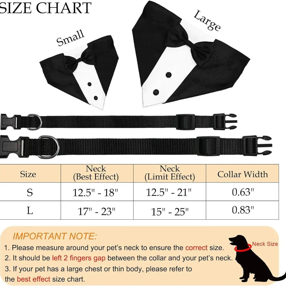 Hunde Smoking Anzug mit Fliege und Halstuch, verstellbare formelle Kostüme für kleine, mittlere, große Hunde, perfekt für Hochzeiten und Geburtstage