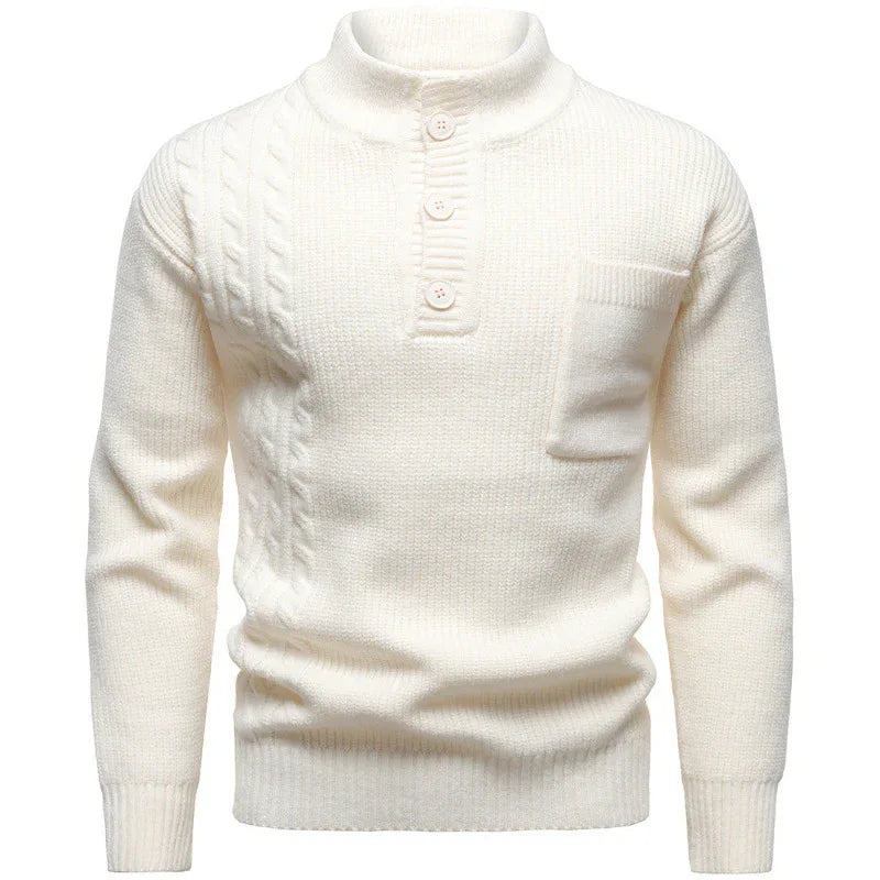 Herrenmode Britischer Henry Stehkragenpullover
