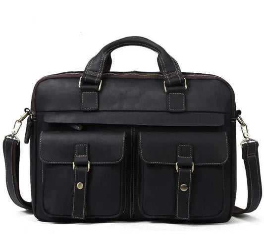 Echtes Leder Herren Umhängetasche Laptoptasche Aktentasche