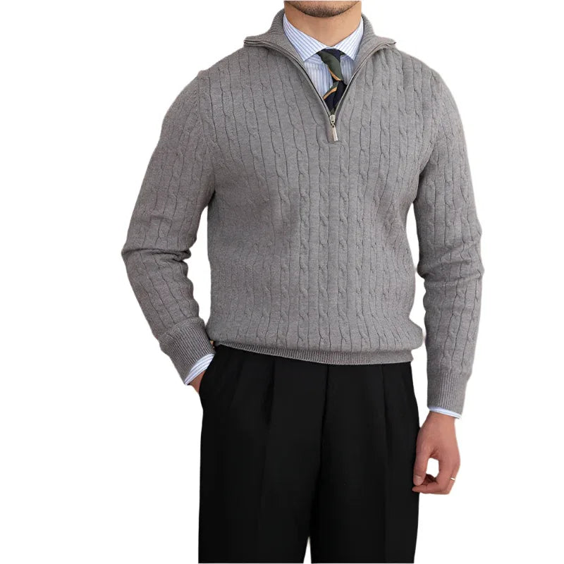 Pullover mit halboffenem Kragen