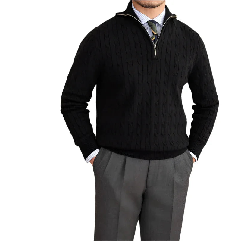 Pullover mit halboffenem Kragen