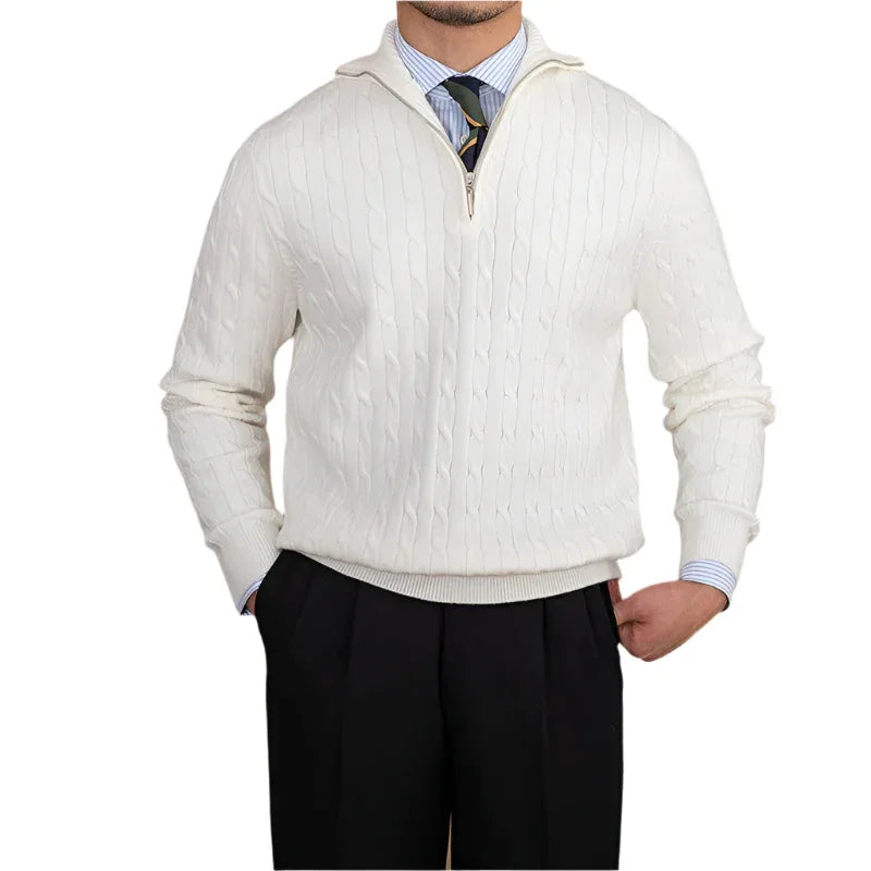 Pullover mit halboffenem Kragen