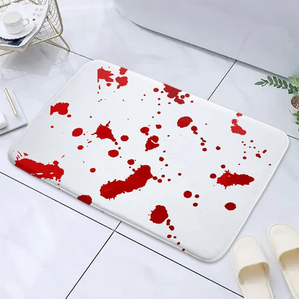 Halloween Blutfußabdrücke Wasserabsorbierende rutschfeste Badezimmerteppichmatte