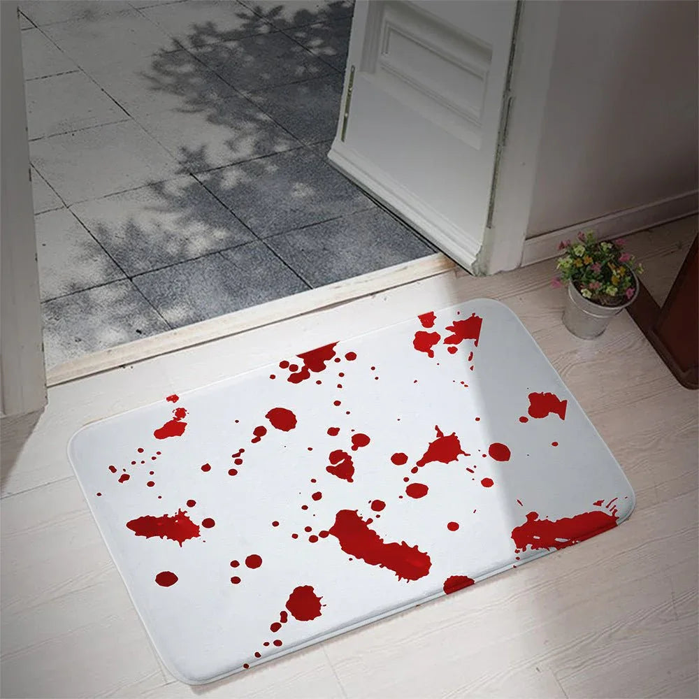 Halloween Blutfußabdrücke Wasserabsorbierende rutschfeste Badezimmerteppichmatte