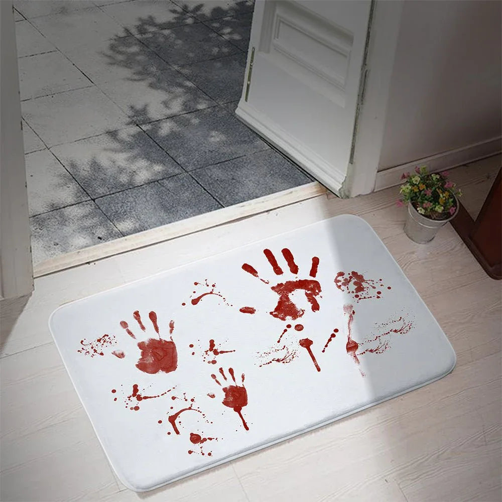 Halloween Blutfußabdrücke Wasserabsorbierende rutschfeste Badezimmerteppichmatte