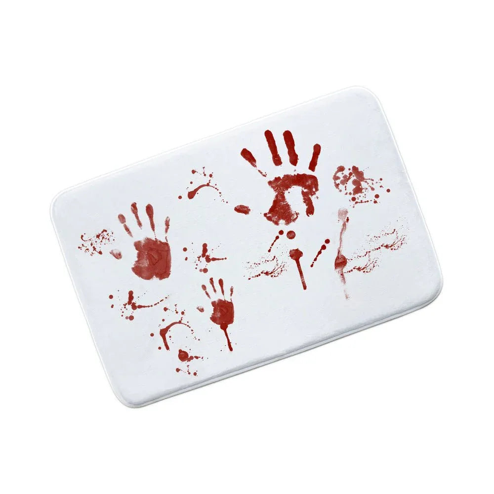 Halloween Blutfußabdrücke Wasserabsorbierende rutschfeste Badezimmerteppichmatte