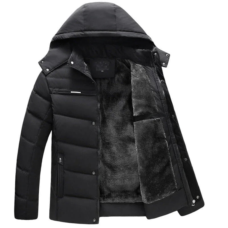 Kapuzen-Slim-Fit-Daunenjacke für Herren für Winter und Herbst