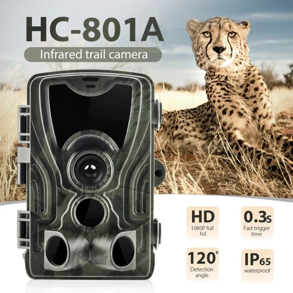 Jagd-Wildkamera Fotofalle HC801A Nachtsicht Auslöser Überwachung 1080P 16MP
