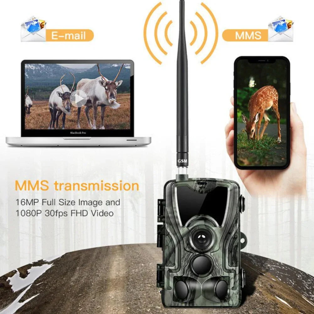Jagd-Wildkamera Fotofalle HC801A Nachtsicht Auslöser Überwachung 1080P 16MP