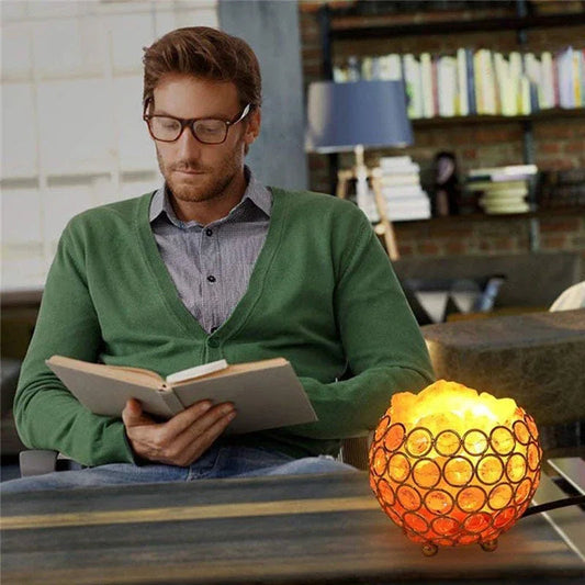 Eisenkugel Kristall Salzkristalllampe