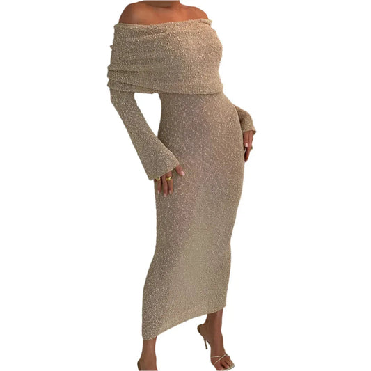 Gestricktes Langarmkleid für Damen