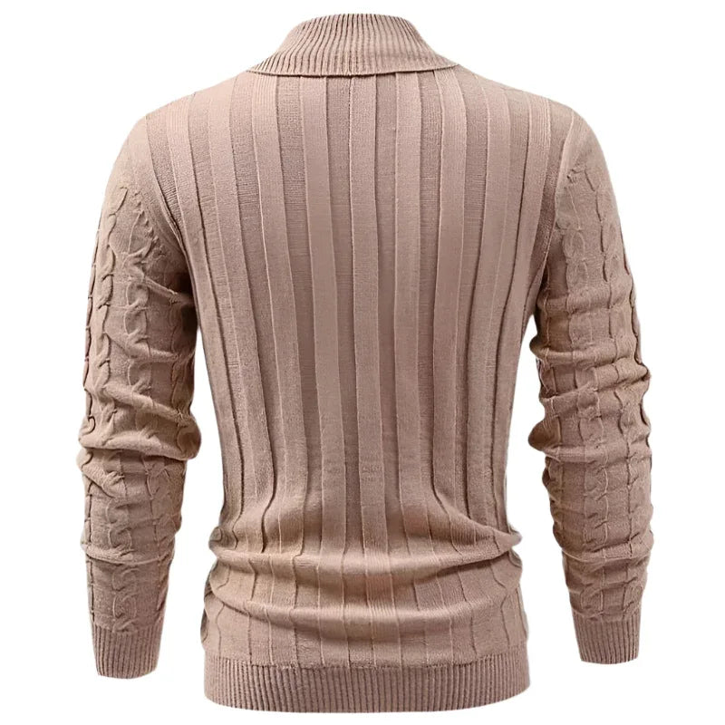 Herren Pullover mit gedrehtem Muster und Reverskragen