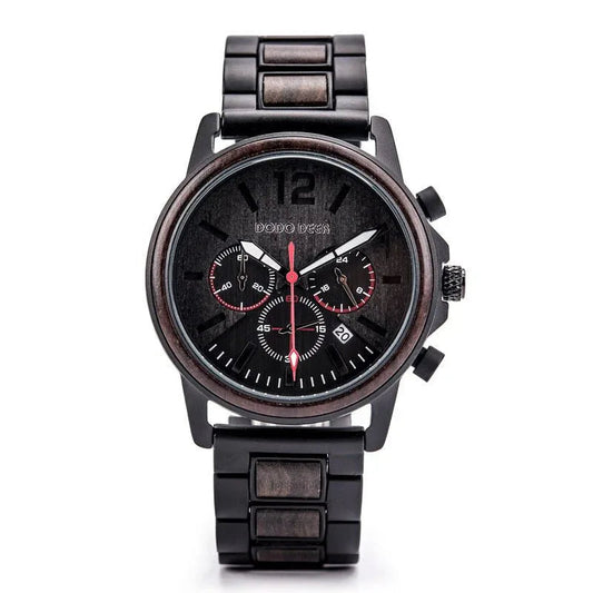 Leuchtende 10M Wasserdichte Holz Quarz Armbanduhr Für Herren