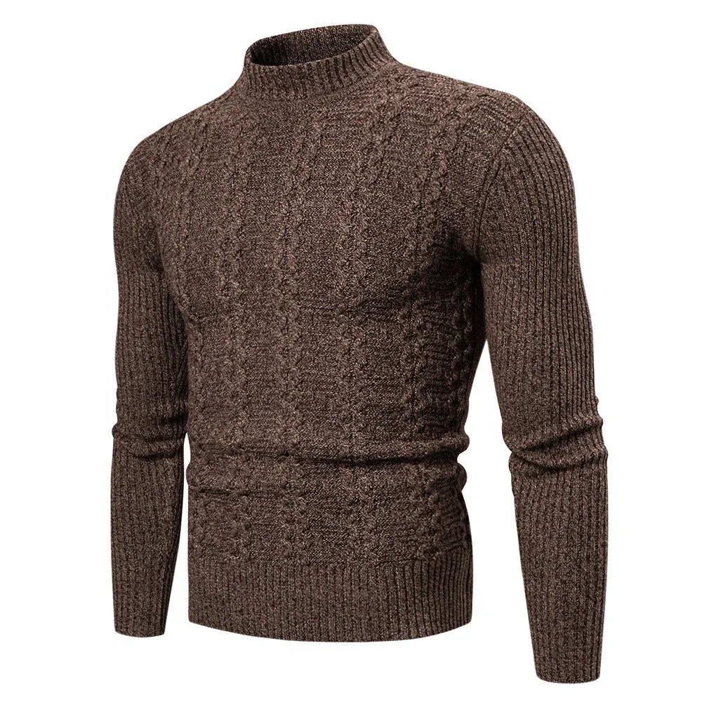 Herrenmode-Trend: Gedrehter langärmeliger Freizeit-Sportpullover