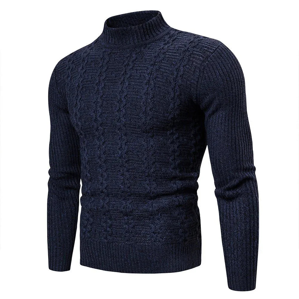Herrenmode-Trend: Gedrehter langärmeliger Freizeit-Sportpullover
