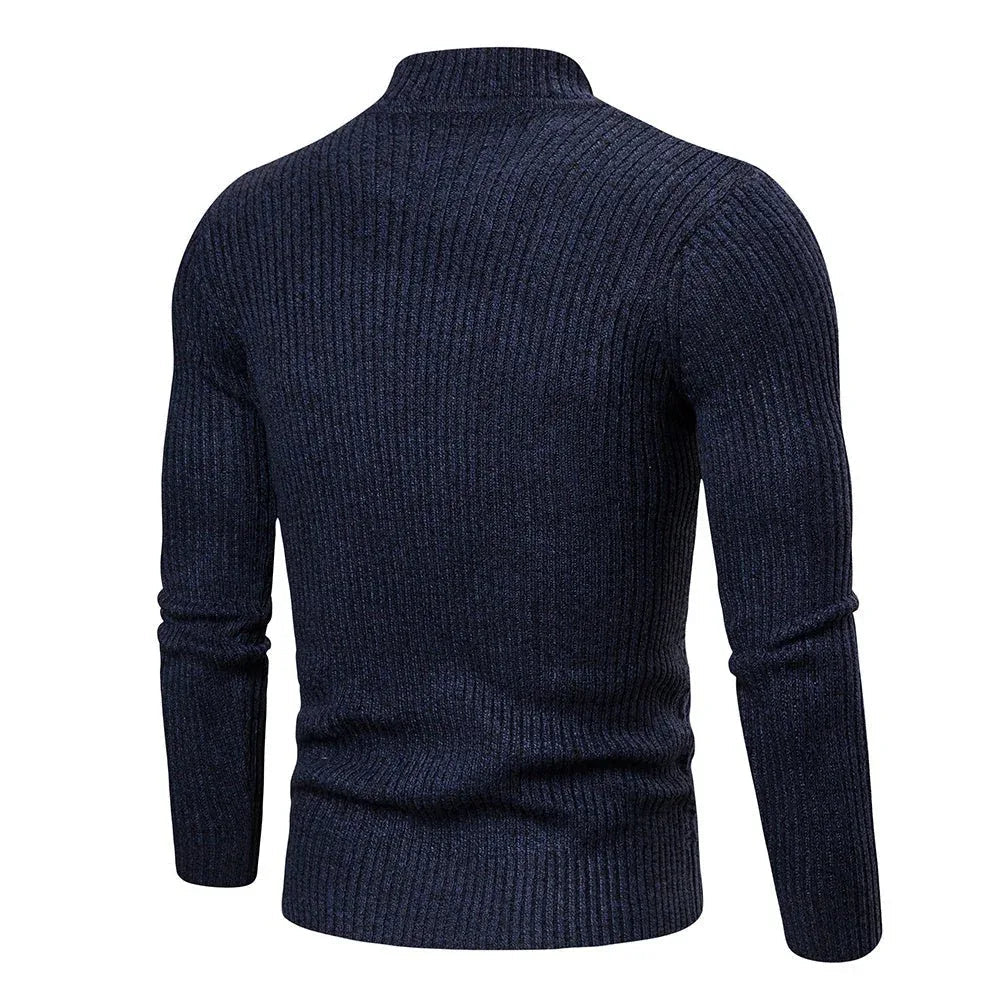 Herrenmode-Trend: Gedrehter langärmeliger Freizeit-Sportpullover