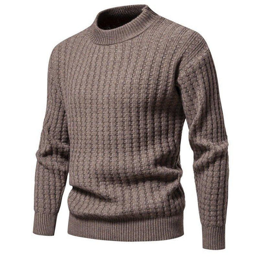 Suéteres de punto de cuello redondo para hombre, a la moda