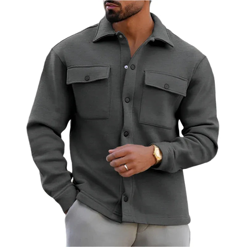 Herren-Reversjacke, einreihig, einfarbig
