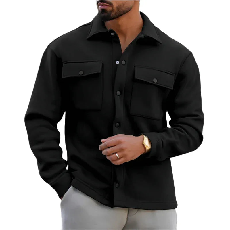 Herren-Reversjacke, einreihig, einfarbig