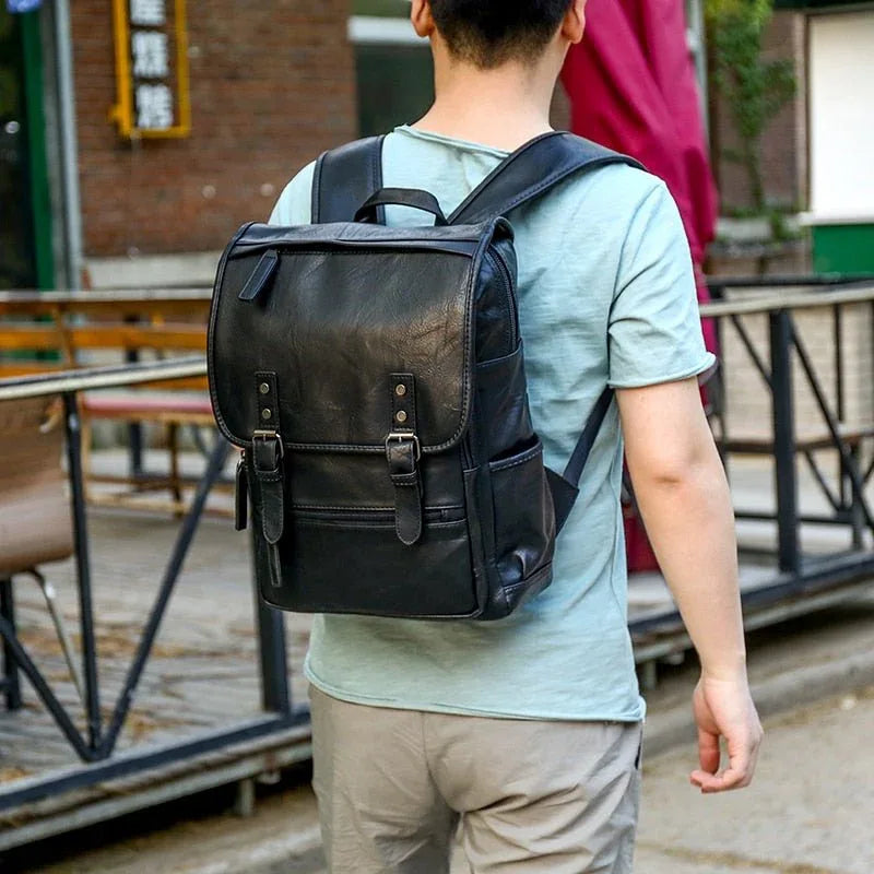 Herren Leder Freizeit-Reiserucksack