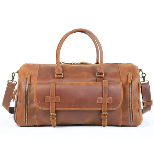 Herren Retro Umhängetasche Echtes Rindsleder Duffle Wochenendtasche