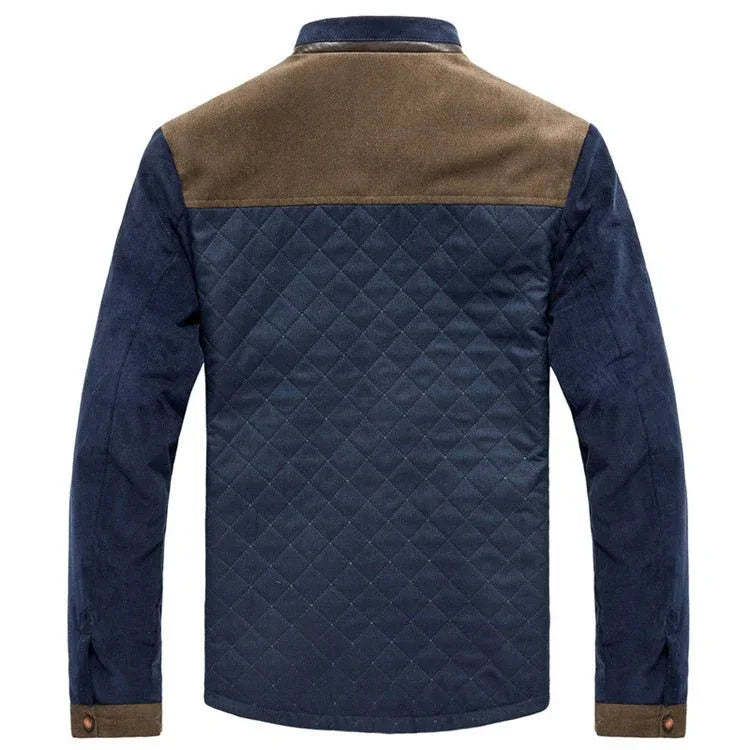 Herren Slim Fit Freizeitjacke mit fester Farbgebung und Patchwork