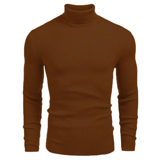 Herren Rollkragenpullover Slim-Fit Langarm