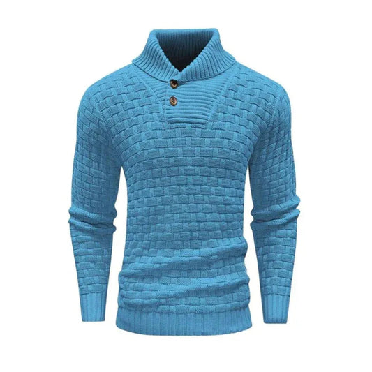 Jersey de cuello alto ajustado para hombre diseñado con botones