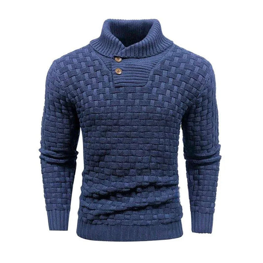 Jersey de cuello alto ajustado para hombre diseñado con botones