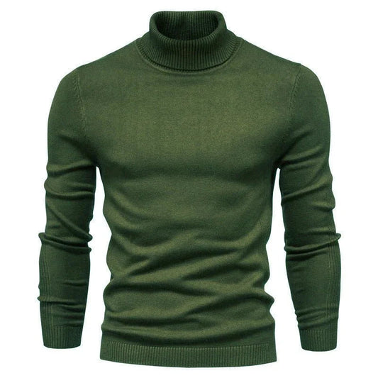 Herren unifarbener Slim Pullover Rollkragenpullover Winter Freizeit Oberteile Kleidung