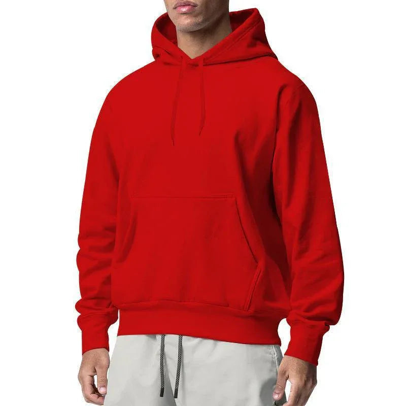 Herren Sportliche Kapuzenpullover aus Fleece, einfarbig, leger