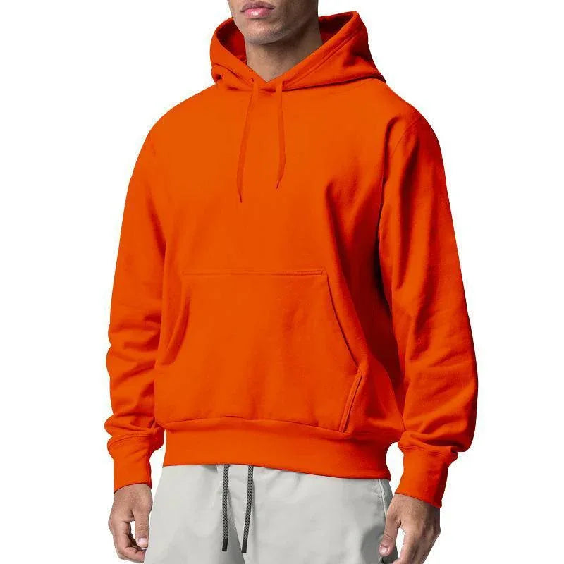 Herren Sportliche Kapuzenpullover aus Fleece, einfarbig, leger